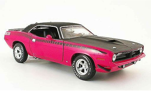 Plymouth Cuda 1970 1/18 Ertl aar roze/matzwart avec vinyldak modelauto