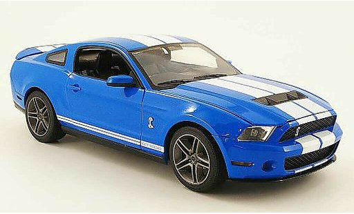 Shelby GT 500 2010 1/18 Greenlight blauw avec wit bandes modelauto