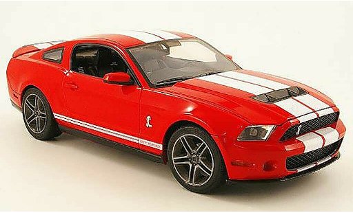 Shelby GT 500 2010 1/18 Greenlight rood avec wit bandes modelauto
