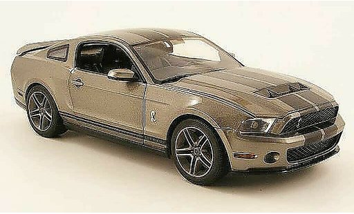 Shelby GT 500 2010 1/18 Greenlight grijs avec bandes zwarts modelauto