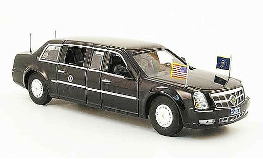 Cadillac DTS Limousine 1/43 Luxury Die Cast Presidential Sedan zwart 2009 modelauto