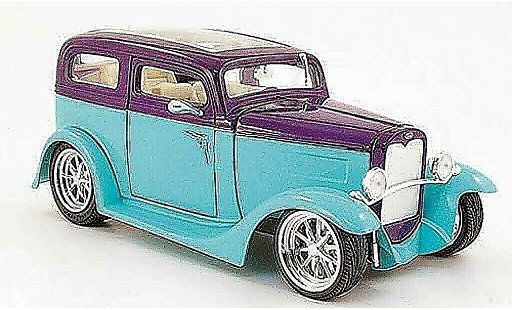 Ford Model A Sedan 1/18 Yat Ming turquoise/lila met Panoramadak 1931 modelauto