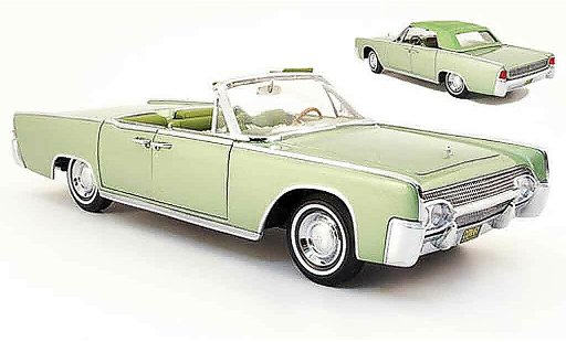 Lincoln Continental 1961 1/18 Yat Ming cabriolet groen modelauto