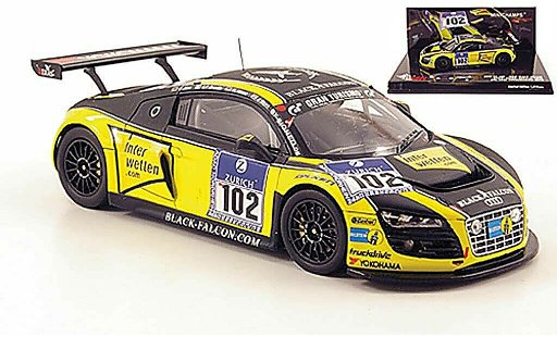 Audi R8 lms 1/43 Minichamps No.12 Team zwart Falcon 24h Nurburgring 2010 modelauto