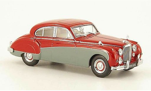 Jaguar MK 8 1/43 Oxford rood/grijs modelauto
