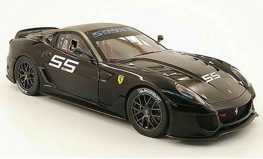 Ferrari 599 XX 1/18 Hot Wheels Elite no55 zwart/grijs modelauto