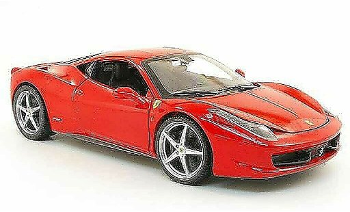 Ferrari 458 Italia 1/18 Hot Wheels rood 2010 modelauto