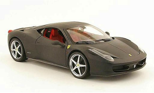 Ferrari 458 Italia 1/18 Hot Wheels mat zwart modelauto