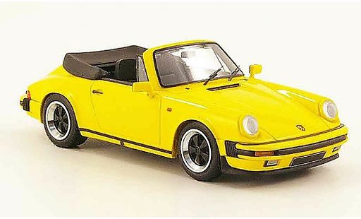 Porsche 911 Cabriolet 1/43 Look Smart Carrera 3.2 geel open modelauto