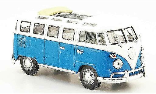 Volkswagen Combi Base 1/43 Yat Ming t1 samba blauw wit 1962 modelauto
