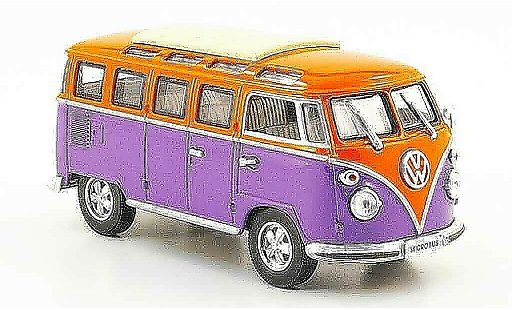 Volkswagen Combi Base 1/43 Yat Ming t1 samba lila oranje 1962 modelauto