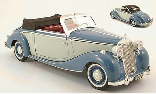 Mercedes 170 Cabriolet 1/18 Spark s (w191) blauw/grijs 1950 modelauto