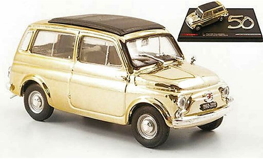 Fiat 500 Giardiniera 1/43 Brumm gold modelauto