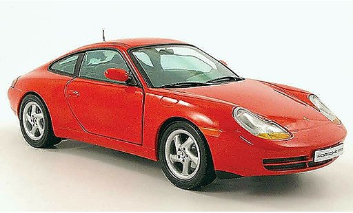 Porsche 911 Carrera 1/18 Sun Star coupe rood 1998 modelauto