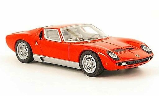 Lamborghini Miura S 1/43 Look Smart rood Motorshow Paris 1968 modelauto