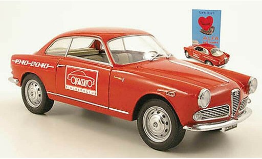 Alfa Romeo Giulietta sprint 1/18 Mini Miniera rood 100 ans modelauto
