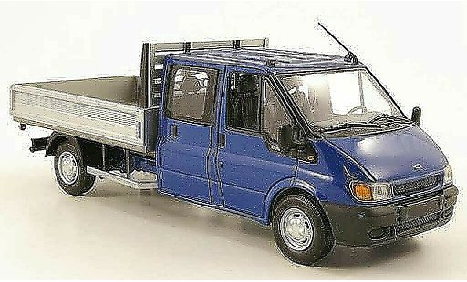 Ford Transit Pritsche 1/43 Minichamps DoKa-laadbak blauw 2000 modelauto