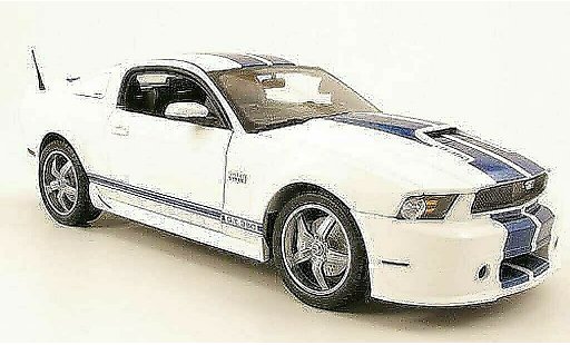 Shelby GT 350 2011 1/18 Shelby Collectibles wit blauw modelauto