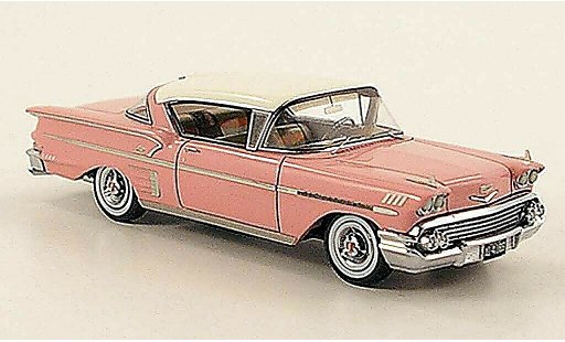 Chevrolet Bel Air Coupe 1/43 American Excellence 1958 Impala Hardtop roze/elfenbein lim.Aufl. 500 modelauto