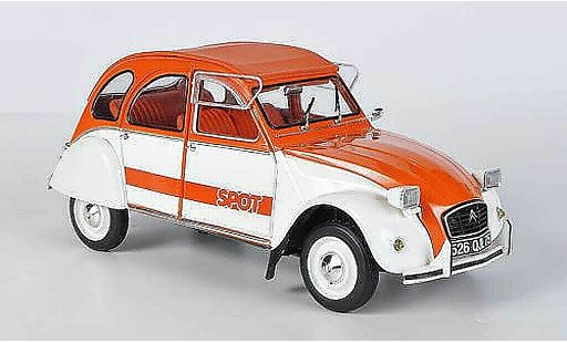 Citroen 2CV Berline 1/18 Solido Spot oranje/wit 1976 modelauto
