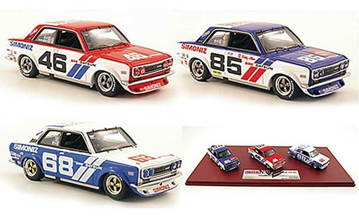 Datsun 510 BRE 1/43 TrueScale Miniatures Team-Set: No.46 No.68 + No.85 1972 modelauto