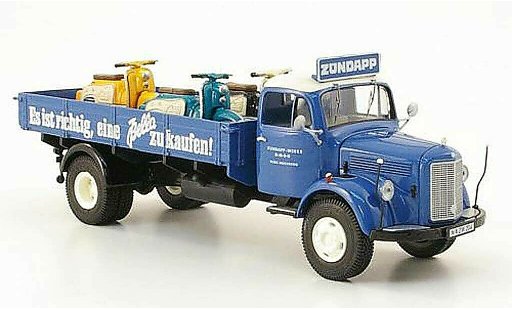 Mercedes L3500 Base 1/43 Premium ClassiXXs + Zundapp laadbak Zundapp-Werke GmbH avec 3 Bella als Ladegut modelauto