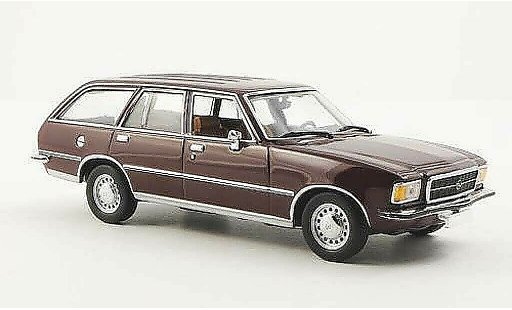 Opel Rekord D 1/43 Minichamps Caravan rood 1975 modelauto