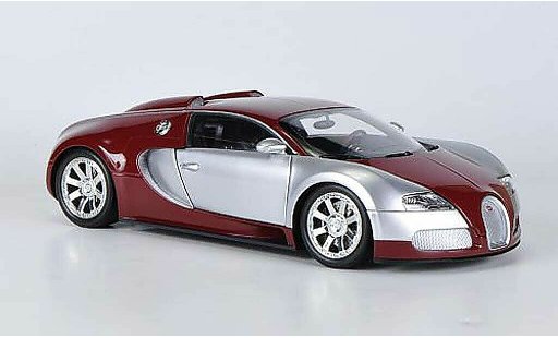 Bugatti Veyron Edition Centenaire 1/18 Minichamps chrom/rood 2009 modelauto