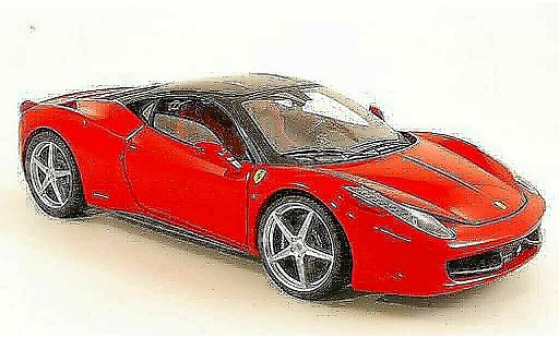 Ferrari 458 Italia 1/18 Hot Wheels Elite rood/zwart modelauto