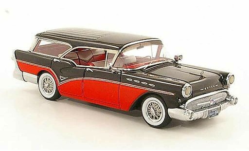 Buick Century Caballero 1/43 Neo Estate rood/zwart 1957 modelauto