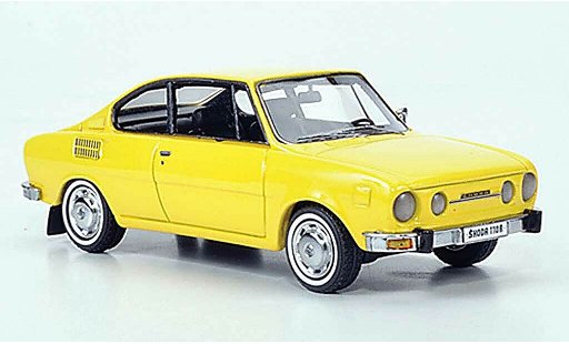 Skoda 110 Coupe 1/43 Neo geel 1972 modelauto