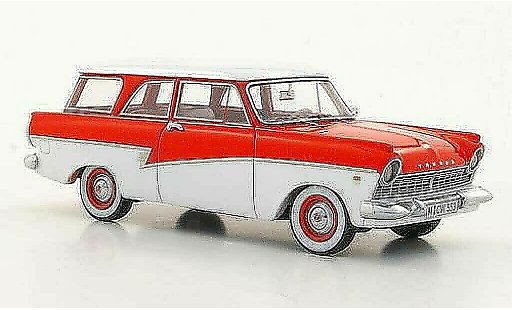 Ford Taunus 17M P2 1/43 Neo Turnier rood/wit beperkt edition modelauto