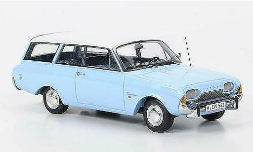 Ford Taunus 17M P3 1/43 Neo Turnier blauw/wit beperkt edition modelauto