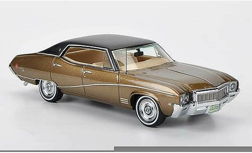 Buick Skylark Sedan 1/43 American Excellence bruin/matzwart beperkt edition 1968 modelauto