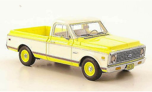 Chevrolet C-10 Pickup 1/43 American Excellence geel/wit beperkt edition 1971 modelauto