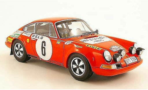 Porsche 911 S 1/18 Spark No.6 B.Waldegaard/L.Helmer Monte Carlo Rally 1970 modelauto