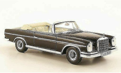 Mercedes 300 Cabriolet 1/43 Spark (W112/3) zwart 1963 modelauto