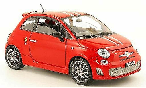 Fiat 695 Abarth SS 1/18 Mondo Motors tributo ferrari rood/grijs metallic modelauto