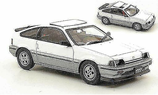 Honda CR-X Ballade 1/43 Ebbro Sports Si wit/grijs 1984 modelauto