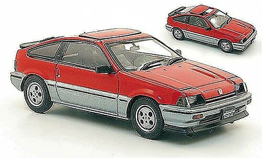 Honda CR-X Ballade 1/43 Ebbro Sports Si rood/grijs 1984 modelauto