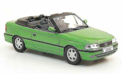 Opel Astra F Cabriolet 1/43 Hachette groen (ohne Magazin) 1994 modelauto
