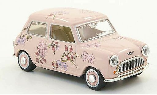 Austin Mini cooper 1/43 Oxford roze met Blutenmuster modelauto