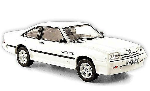 Opel Manta B B 1/43 Hachette GT/E wit (ohne Magazin) 1977 modelauto