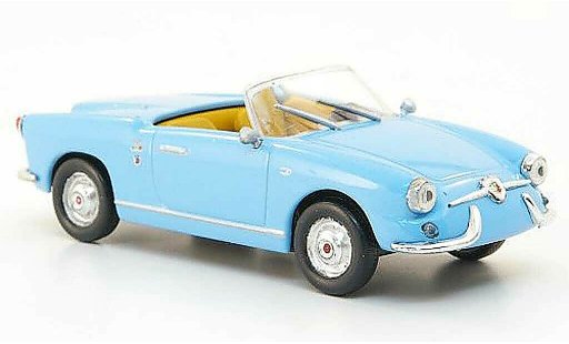 Fiat 750 Abarth 1/43 Hachette Spider Allemano blauw 1958 modelauto