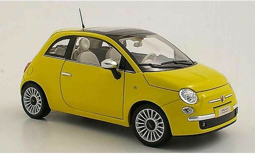 Fiat 500 Cabrio 1/18 Norev Lounge geel 2007 modelauto