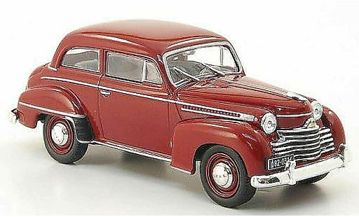 Opel Olympia Base 1/43 WhiteBox Sedan rood 1951 modelauto