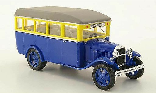 Gaz 03-30 Base 1/43 Nash Avtoprom blauw/geel/grijs modelauto