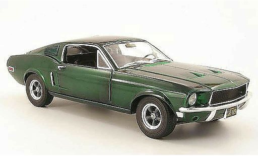 Ford Mustang Bullitt 1/18 Greenlight gt groen 1968 chrome edition modelauto
