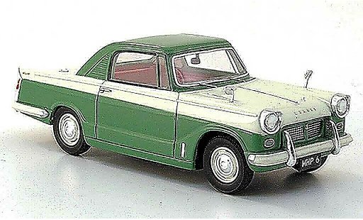 Triumph Herald 1200 Coupe 1/43 Silas Models groen/wit 1963 modelauto