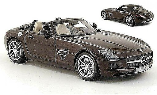 Mercedes SLS roadster 1/18 Minichamps amg (r197) bruin 2011 modelauto
